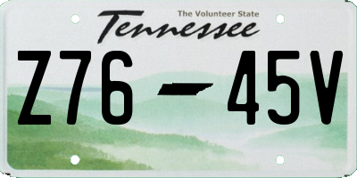 TN license plate Z7645V