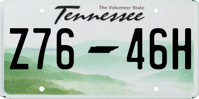 TN license plate Z7646H