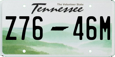 TN license plate Z7646M