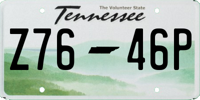 TN license plate Z7646P