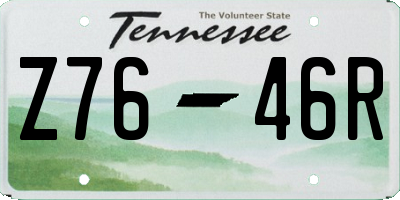 TN license plate Z7646R