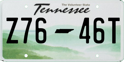 TN license plate Z7646T