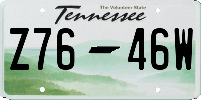 TN license plate Z7646W