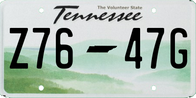 TN license plate Z7647G