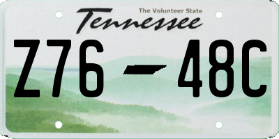 TN license plate Z7648C