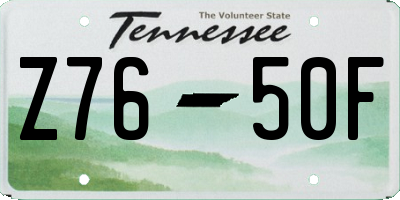 TN license plate Z7650F
