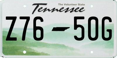 TN license plate Z7650G