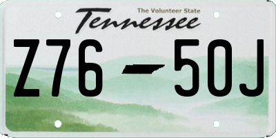 TN license plate Z7650J