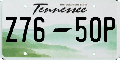 TN license plate Z7650P