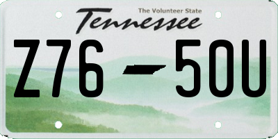 TN license plate Z7650U
