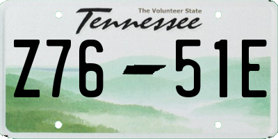 TN license plate Z7651E