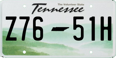 TN license plate Z7651H