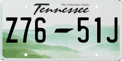 TN license plate Z7651J