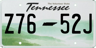 TN license plate Z7652J