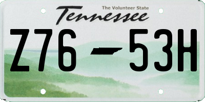 TN license plate Z7653H