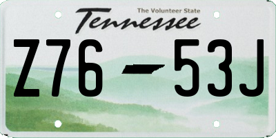 TN license plate Z7653J