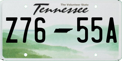 TN license plate Z7655A