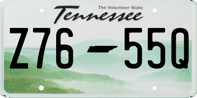 TN license plate Z7655Q