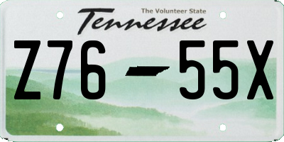 TN license plate Z7655X