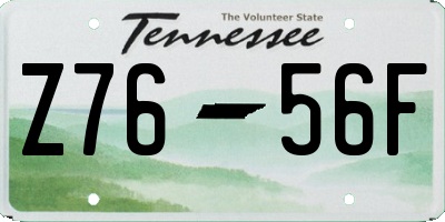 TN license plate Z7656F
