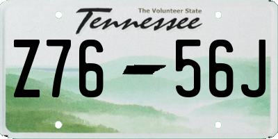 TN license plate Z7656J