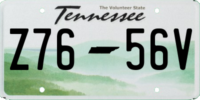 TN license plate Z7656V