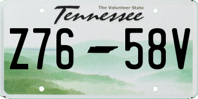 TN license plate Z7658V