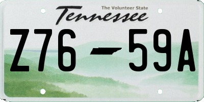 TN license plate Z7659A