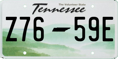 TN license plate Z7659E