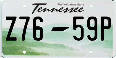TN license plate Z7659P