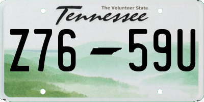 TN license plate Z7659U