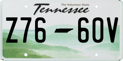 TN license plate Z7660V