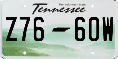 TN license plate Z7660W