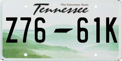 TN license plate Z7661K