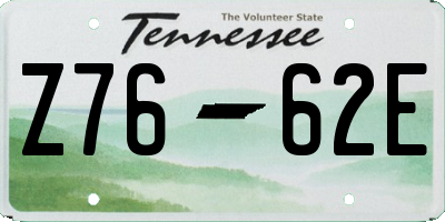 TN license plate Z7662E