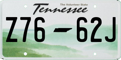 TN license plate Z7662J