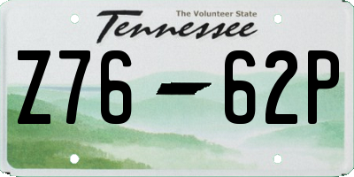 TN license plate Z7662P