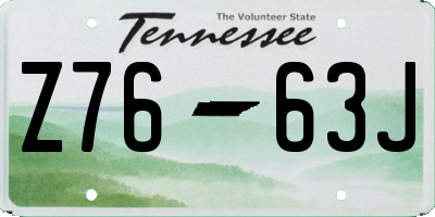 TN license plate Z7663J