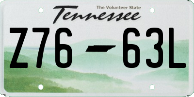 TN license plate Z7663L