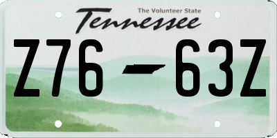 TN license plate Z7663Z