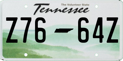 TN license plate Z7664Z