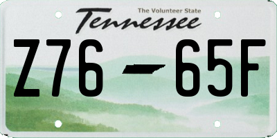 TN license plate Z7665F