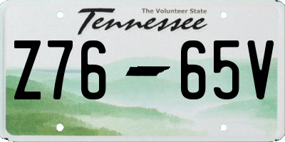 TN license plate Z7665V
