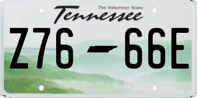 TN license plate Z7666E