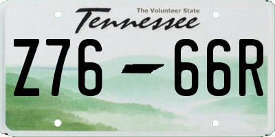 TN license plate Z7666R
