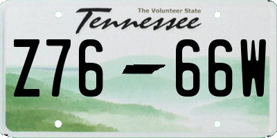 TN license plate Z7666W