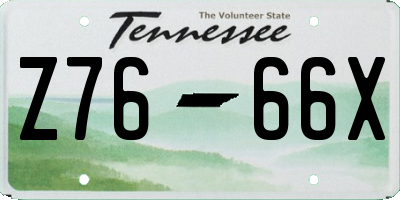 TN license plate Z7666X