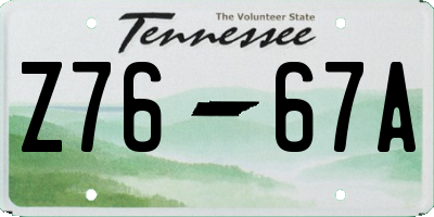 TN license plate Z7667A