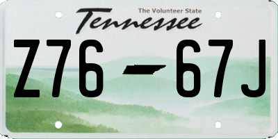 TN license plate Z7667J