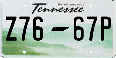TN license plate Z7667P
